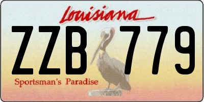 LA license plate ZZB779