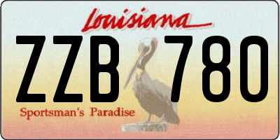 LA license plate ZZB780