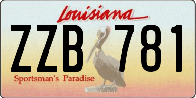 LA license plate ZZB781