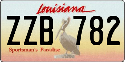 LA license plate ZZB782