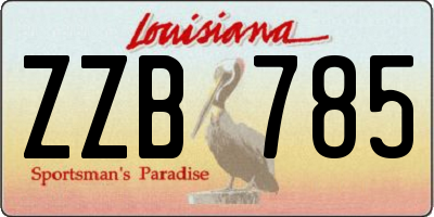 LA license plate ZZB785