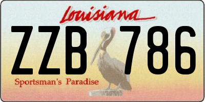 LA license plate ZZB786