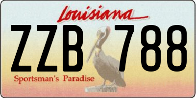 LA license plate ZZB788