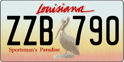 LA license plate ZZB790