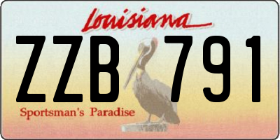 LA license plate ZZB791