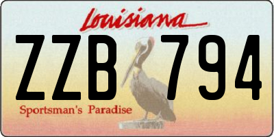 LA license plate ZZB794