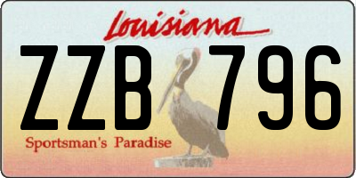 LA license plate ZZB796