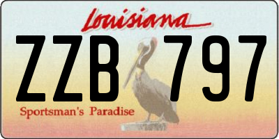 LA license plate ZZB797