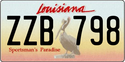 LA license plate ZZB798