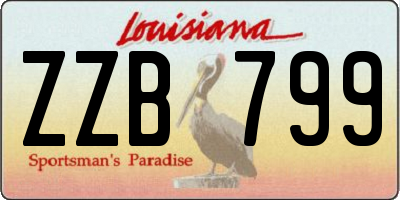 LA license plate ZZB799