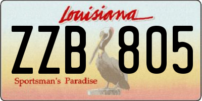 LA license plate ZZB805