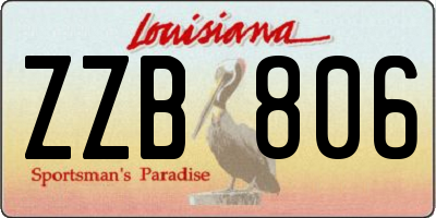 LA license plate ZZB806