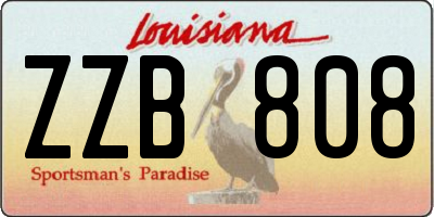 LA license plate ZZB808