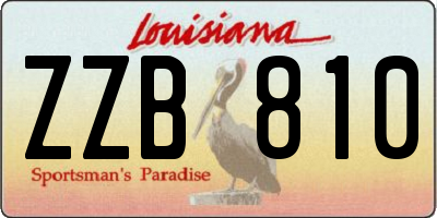 LA license plate ZZB810