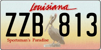 LA license plate ZZB813