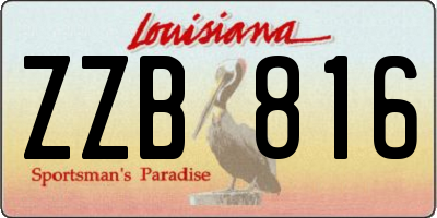 LA license plate ZZB816