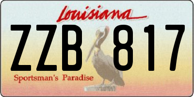 LA license plate ZZB817