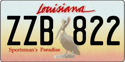 LA license plate ZZB822