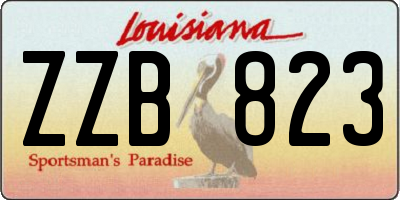 LA license plate ZZB823