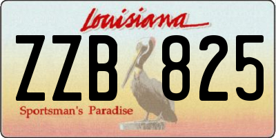 LA license plate ZZB825