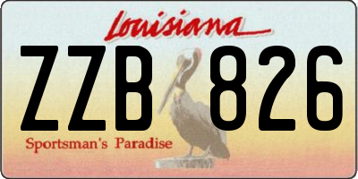 LA license plate ZZB826