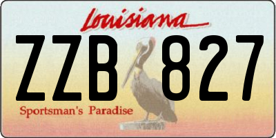 LA license plate ZZB827