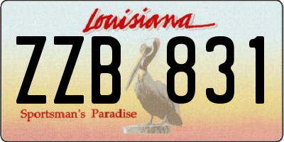 LA license plate ZZB831