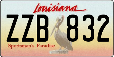 LA license plate ZZB832