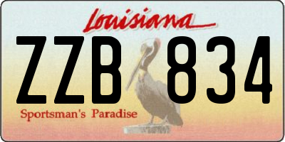 LA license plate ZZB834