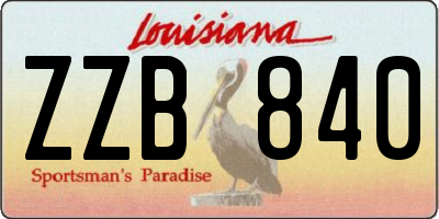 LA license plate ZZB840