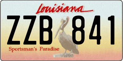 LA license plate ZZB841