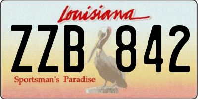 LA license plate ZZB842