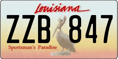 LA license plate ZZB847