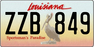 LA license plate ZZB849