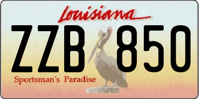 LA license plate ZZB850