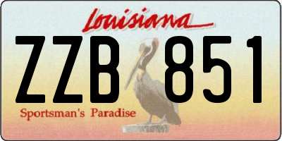 LA license plate ZZB851