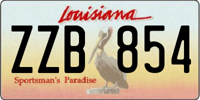 LA license plate ZZB854