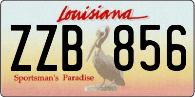 LA license plate ZZB856