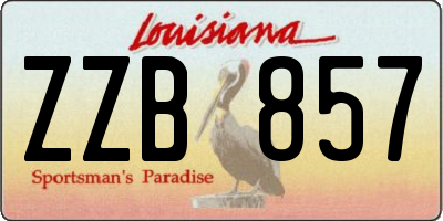 LA license plate ZZB857