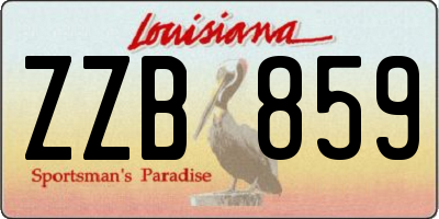 LA license plate ZZB859