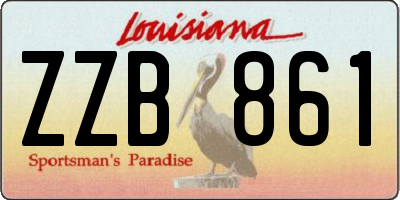 LA license plate ZZB861