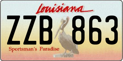 LA license plate ZZB863