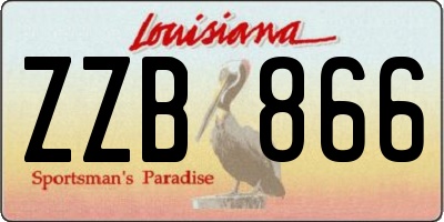 LA license plate ZZB866