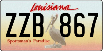 LA license plate ZZB867