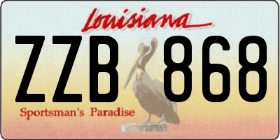 LA license plate ZZB868