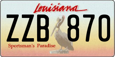 LA license plate ZZB870