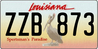 LA license plate ZZB873