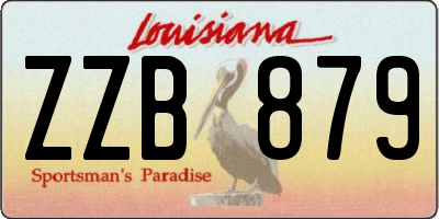 LA license plate ZZB879