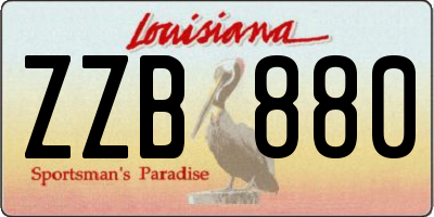 LA license plate ZZB880