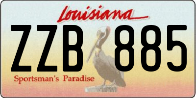 LA license plate ZZB885